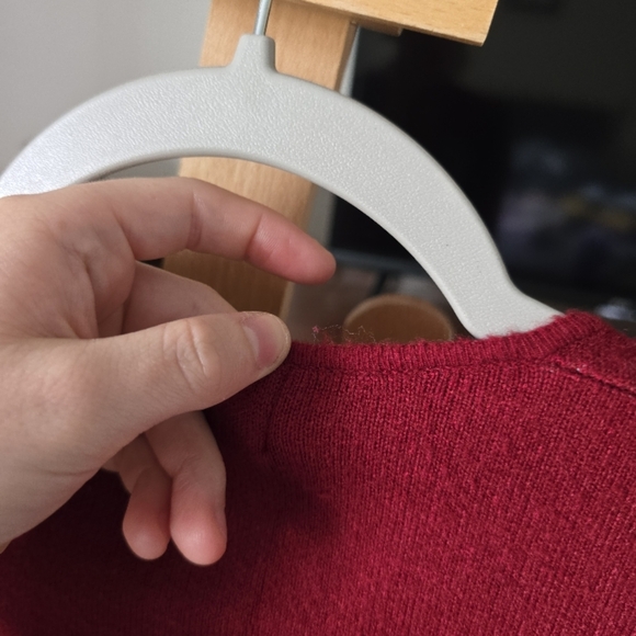 Oliver Red and Gray Open Front Wool Blend Coat - Picture 9 of 9